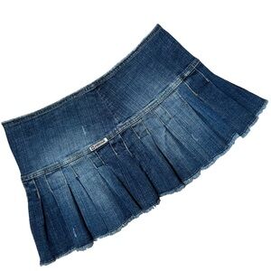 Hydraulic 00’s Denim Micro Mini Skirt Pleated Size 9/10
